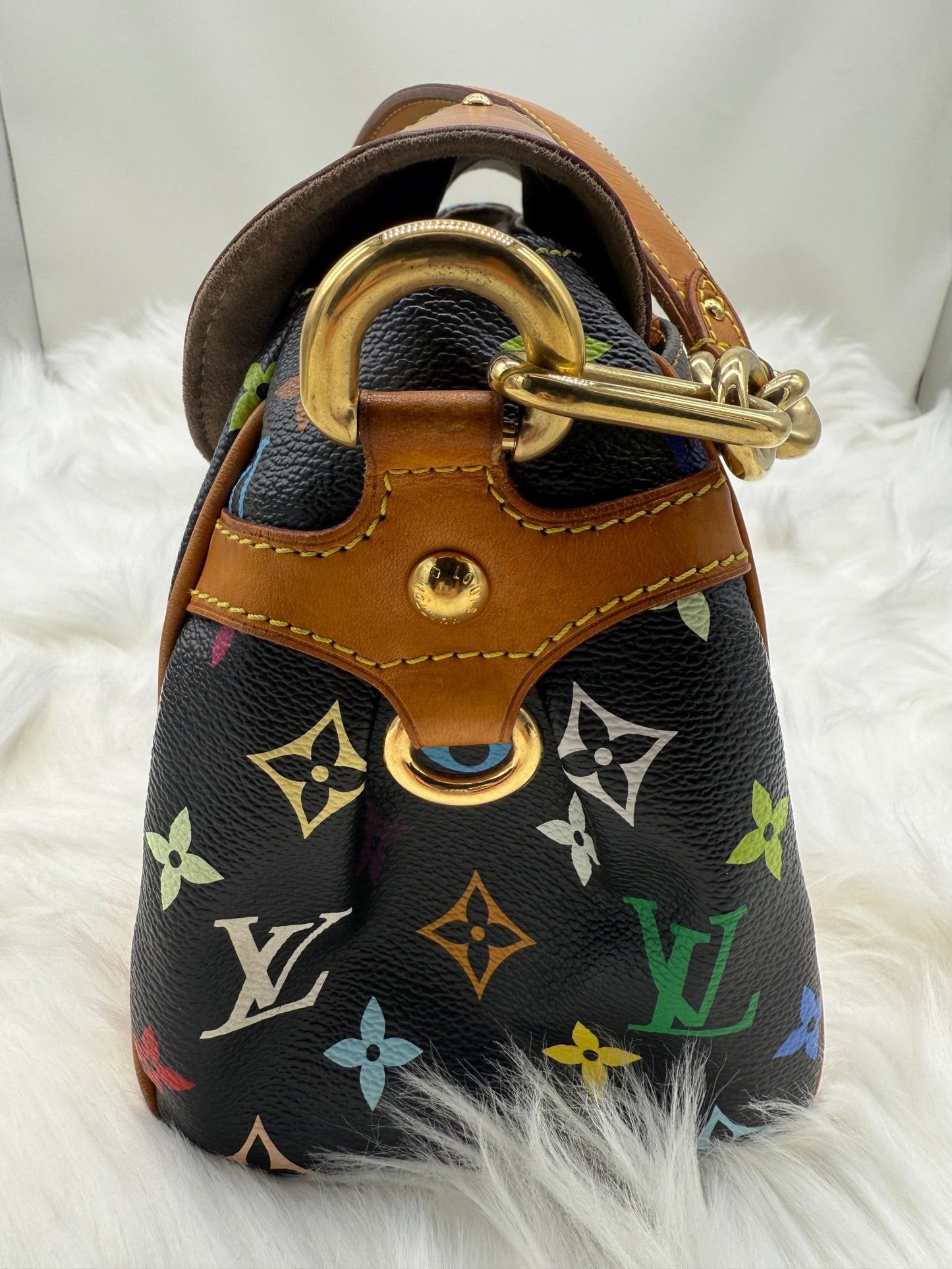 Louis Vuitton x Takashi Murakami Beverly MM Monogram Multicolor in Black - Styles via Sina