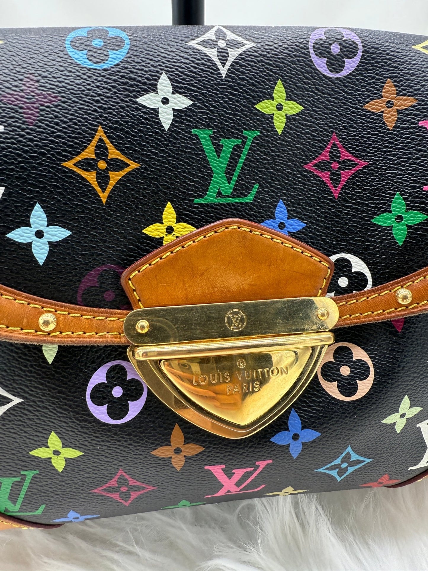 Louis Vuitton x Takashi Murakami Beverly MM Monogram Multicolor in Black - Styles via Sina