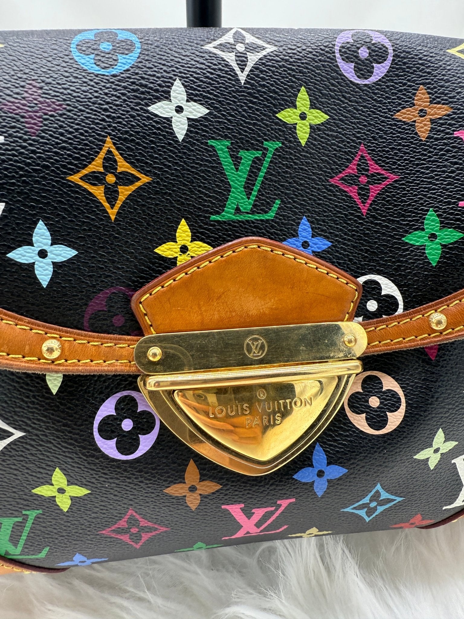 Louis Vuitton x Takashi Murakami Beverly MM Monogram Multicolor in Black - Styles via Sina