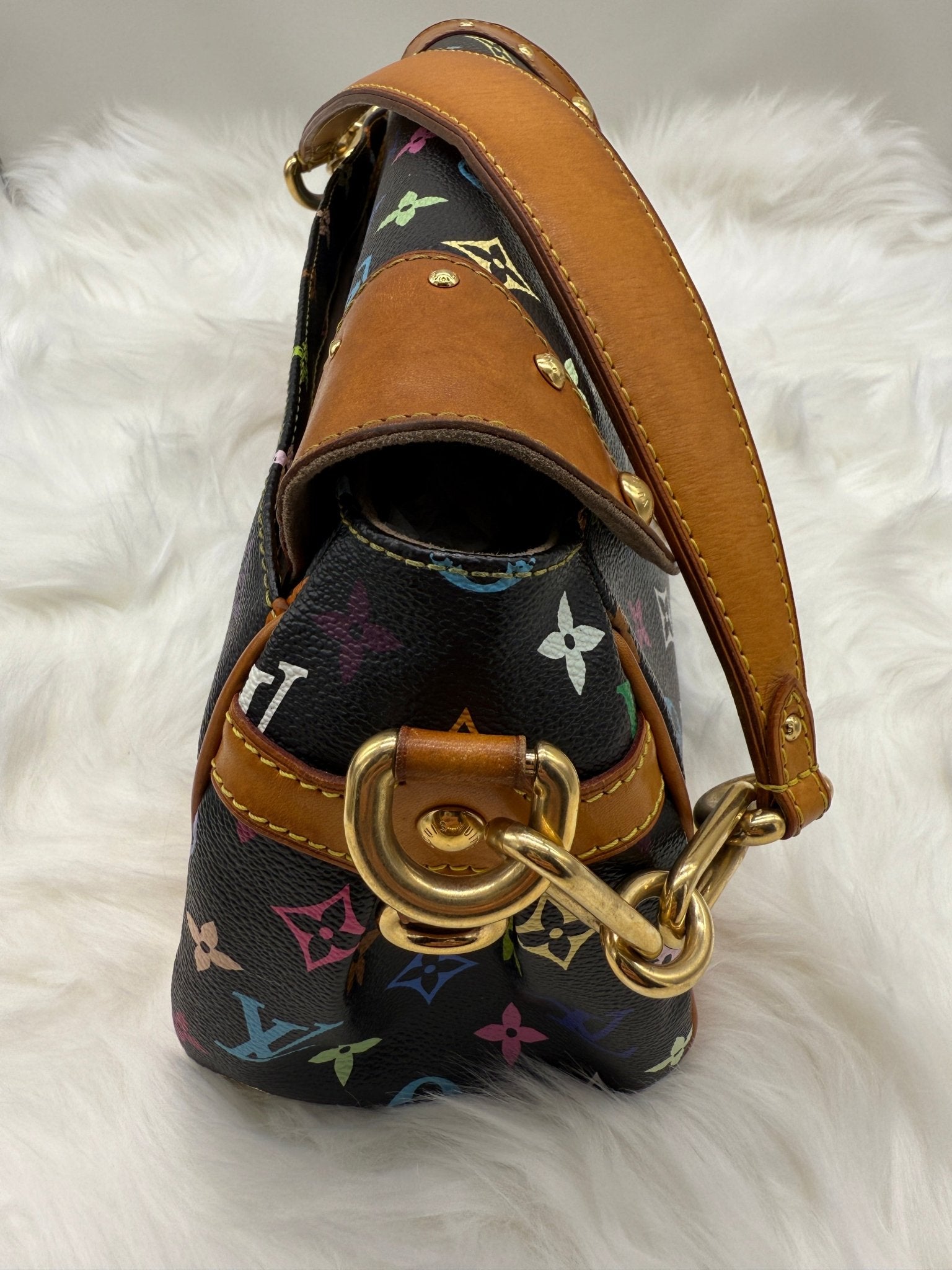 Louis Vuitton x Takashi Murakami Beverly MM Monogram Multicolor in Black - Styles via Sina