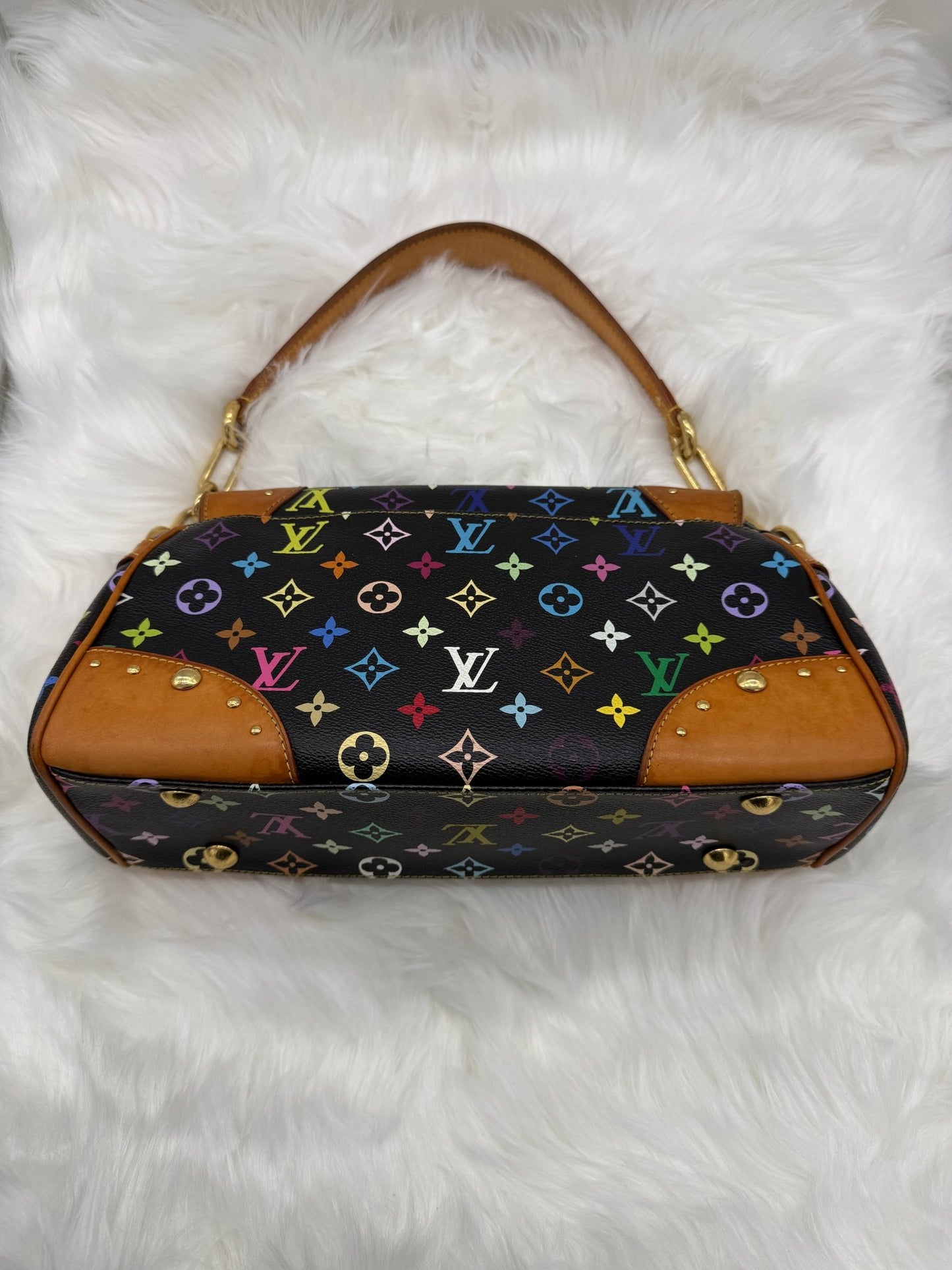 Louis Vuitton x Takashi Murakami Beverly MM Monogram Multicolor in Black - Styles via Sina