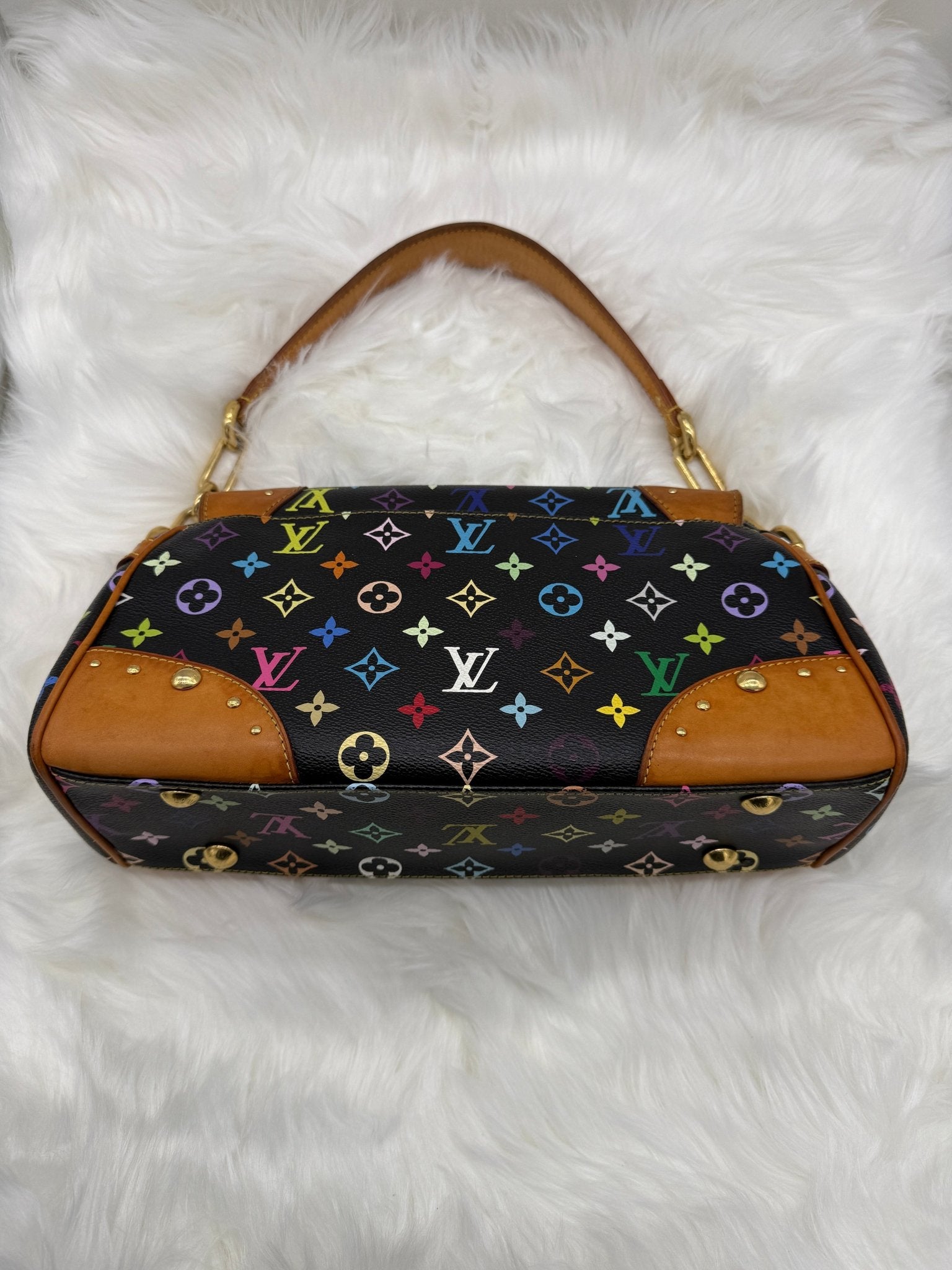 Louis Vuitton x Takashi Murakami Beverly MM Monogram Multicolor in Black - Styles via Sina